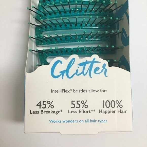 NEW Wet Brush GLITTER AQUA Shower Hanger Detangler Bristles Beach Pool - Picture 15 of 16